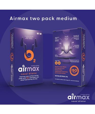 Airmax Nasal Dilator - 76.1% More Air | Breathe & Sleep Better | Snoring Stopper | Medium (M) Pack - 6 Months Supply | Free Breathing Solution - Buy Online on GoSupps.com