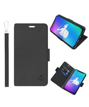 Defendershield EMF protection & 5G anti-radiation iPhone 15 shell-RFID-blocking EMF sign removable wallpaper protective cover with magnetic closure black