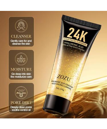 24K Skincare Set - Anti-Aging Hyaluronic Acid Serum Face Cleanser Eye Cream and Face Mask - Perfect Skincare Gift Set for Women and Teen Girls - Buy Online on GoSupps.com