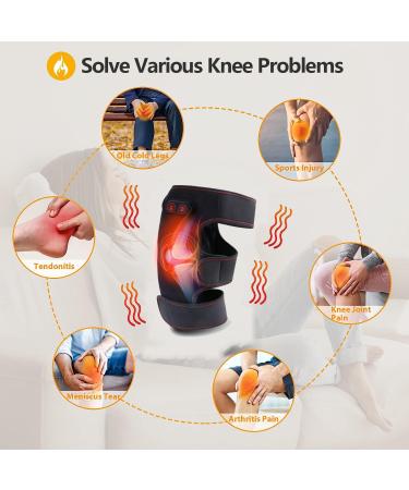Knee Massager with Heat & Vibration | Pain Relief Knee Brace for Arthritis & Injury Recovery | Heated Knee Wrap for Joint Health - Buy Online on GoSupps.com