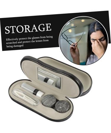 Lurrose Dual-Purpose Travel Glasses Case Set | Leather Contact Lens Etui | Trendy Sunglasses Holder | Compact 15.8x7.4cm for Home & Outdoor Use - Buy Online on GoSupps.com