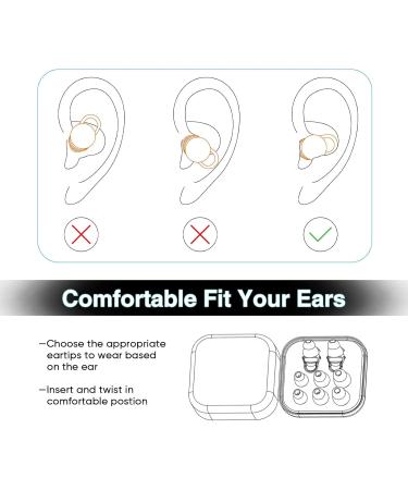 Noise Cancelling Ear Plugs for Sleeping - 8 Silicone Ear Tips (XS/S/M/L) - Reusable Hearing Protection for Travel Concerts & Studying - White - Buy Online on GoSupps.com