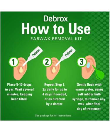 Debrox Earwax Removal Kit - Drops & Syringe Bulb - 0.5 Oz - Pack of 3 - Buy Online on GoSupps.com