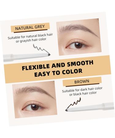 Beatifufu 2pcs Double-headed Waterproof Eyebrow Pencil Eyeliner Pencils Gray Eyebrow Pencils Abs (shell) - Buy Online on GoSupps.com