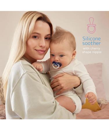 Buy Baby Comfort Silicone Pacifier for 6-18 Months Cherry Shaped Nipple | Soft Blue Color | International Shipping - Buy Online on GoSupps.com