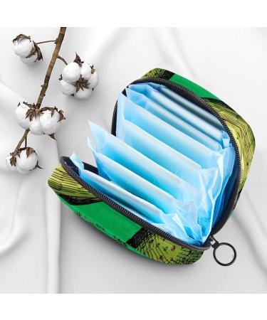 Reusable Menstruation Pad Bag with Zipper | Eco-Friendly Women's Tampon & Napkin Organizer - Avocado & Leaves Design - Buy Online on GoSupps.com