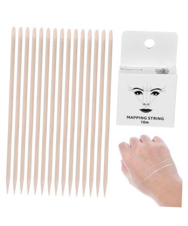 Healeved 1 set string with Tool Ink Measuring Line Brow Supply Marking Mapping Wooden Portable Women Sticks