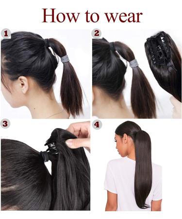 22" Claw On Ponytail Extensions Slightly Wavy Tails Clip In Hairpieces Long Curly Ponytail Synthetic For Women Ladies Light Brown & Ash Blonde - Buy Online on GoSupps.com