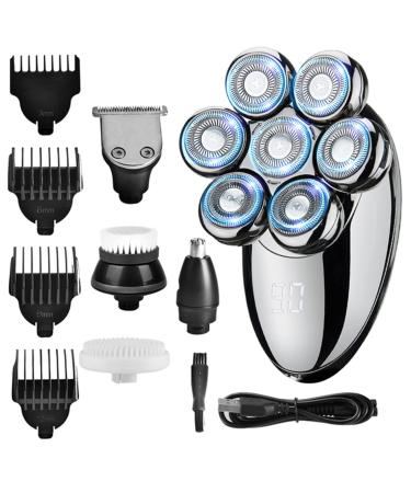 Electric Razor for Men 5 in 1 Electric Shavers 7D Independently 7 Cutter Floating Head Waterproof Razor Multifunction USB Hair Cutting Beard Trimmer for Men