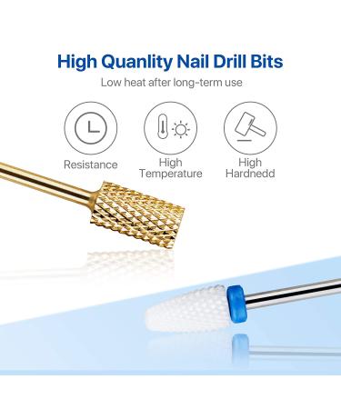 Professional Diamond Ceramic Nail Drill Bits for Acrylic Nails - 6Pcs Set - Buy Online on GoSupps.com