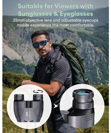 2023 12x25 Compact Binoculars with Low Light Night Vision - Waterproof for Hunting and Bird Watching - Buy Online on GoSupps.com
