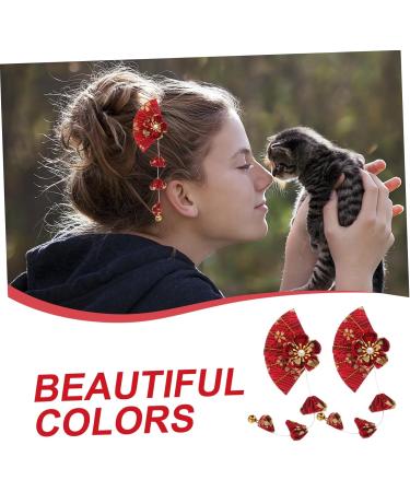 MAGICLULU 4 Pairs Cherry Blossom Hairpin Kawaii Hairpin Fringe Trim Hair Clips for Chinese Decor Decorative Hairclip Graduation Hair Clip Decorate Child Kimono Polyester Delicate - Buy Online on GoSupps.com