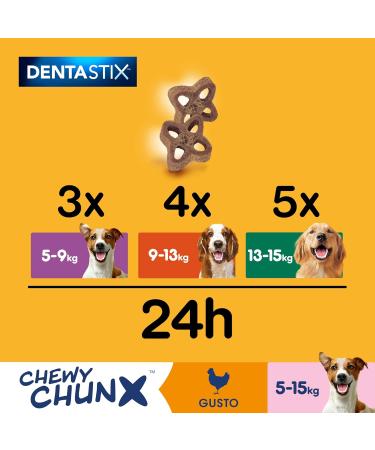 Pedigree Dentastix Chewy Chunx - Chicken Dental Snack - 5 Bags of 68 g - Buy Online on GoSupps.com