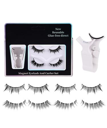 chrox Natural Look Magnetic Eyelashes - Magnetic Eyelashes Kit With Applicator | Easy To Wear Lumentes Magnetic Eyelashes | No Glue Natural Look Lashes For Travel And Parties Confident Look 1 count (Pack of 1)