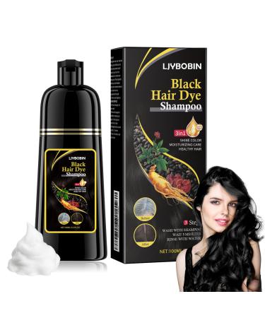 Black Hair Dye Shampoo 3 in 1 Hair Shampoo Easy to Use Long Lasting