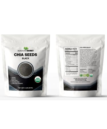 Organic Premium Raw Black Chia Seeds 2lb Bulk | USDA Organic, Non-GMO, Vegan, Gluten-Free | Nutrient-Dense Superfood - Buy Online on GoSupps.com