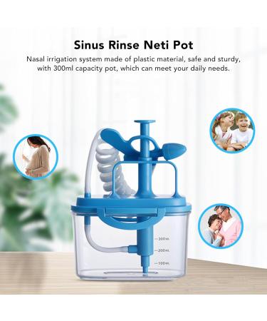 300ml Sinus Rinse Neti Pot Manual Press Nasal Wash for Deep Cleansing with Smoothing Breath Suitable for Home and Travel - Buy Online on GoSupps.com
