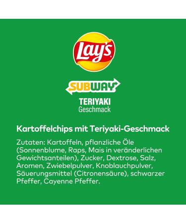 Buy Lay's Subway Chicken Teriyaki Crispy Potato Chips (9 x 150g) - Perfect for Parties Ships Internationally! - Buy Online on GoSupps.com