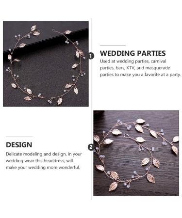 Minkissy Rose Gold Leaf Hair Vine - Bridal Headband & Wreath for Bridesmaids | Elegant Wedding Hair Accessories - Buy Online on GoSupps.com