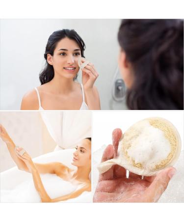 6 Pieces Natural Luffa Sponge Set - Facial & Body Peeling Pads | Eco-Friendly Shower & Spa Brushes - 3.15 Inches - Buy Online on GoSupps.com