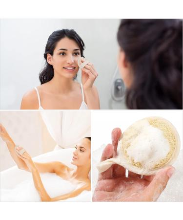 6 Pack Exfoliating Loofah Sponge Pads - 100% Natural Luffa Body and Facial Scrub - Men and Women - Bath Spa and Shower - Personal Care - 3.15 inches - Buy Online on GoSupps.com