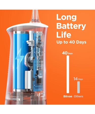 Bitvae Wireless Mouth Shower - 3 Cleaning Modes 6 Tips Waterproof Design 40 Days Use - Portable 260ml Oral Care Solution in Ice White - Buy Online on GoSupps.com