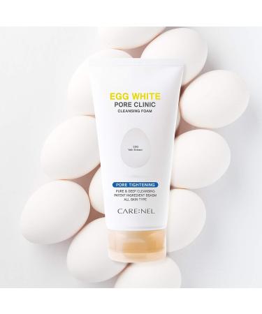 Korean Egg White Pore Clinic Foaming Facial Cleanser - K Beauty Acne Treatment for Sensitive Oily Skin - Buy Online on GoSupps.com