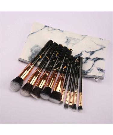 10PC Portable Makeup Brush Set for Eyes & Foundation - Black & Multicolor | Ideal for Men & Women - International Shipping Available - Buy Online on GoSupps.com