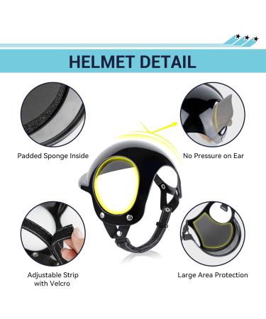 PETLESO Dog Goggles with Helmet Set | 2-Piece Black Dog Goggles & Helmet for Small & Medium Dogs - UV Protection & Safety - Buy Online on GoSupps.com