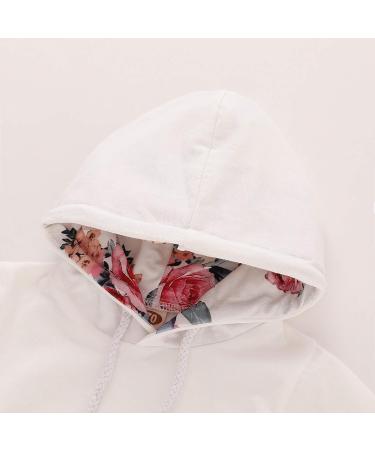Puseky Newborn Baby Girl Floral Hoodie Sweatshirt and Pants Set | 0-3 Months - Buy Online on GoSupps.com
