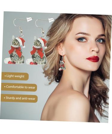 Milisten 1 Pair Women Earrings Christmas Ear Studs Lovely Earrings Santa Hat Jewelry Christmas Tree Miss - Buy Online on GoSupps.com