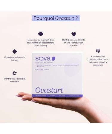 SOVA - Ovastart - PCOS Food Supplement - Hormonal Balance & Fertility - Based On Myo & D-Chiro-Inositol Zinc Vitamin B6 & B9 Patented Quatrefolic - Made In France - 60 Sticks - Buy Online on GoSupps.com