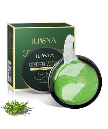 Green Algae Under Eye Patches Collagen Eye Mask with Seaweed for Under Eye Bags Dark Circles Eye Gel Pads for Puffy Eyes Moisturizing-60pcs