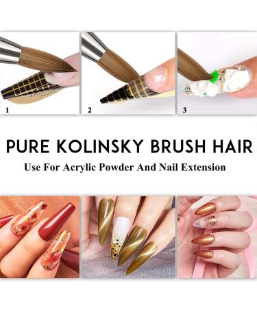 HOFASON #22 Kolinsky Acrylic Nail Brush for Professional Acrylic Powder Application - Black - Buy Online on GoSupps.com