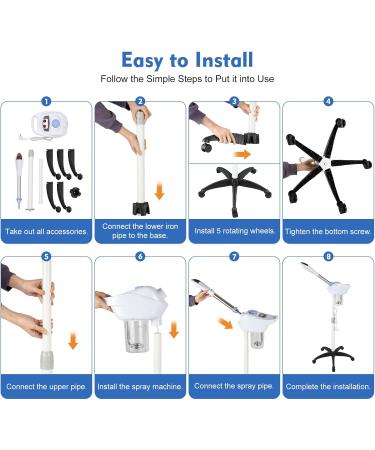  LOYEMAADE 750W Vapozon Ozone Sauna Spray for Face 360 Spray Nozzle Adjustable Height SPA Sauna Spray for Face Hydration and Skin Hydration - Buy Online on GoSupps.com