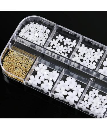 3D Flower Nail Art Charms - 250pcs White Rhinestones Kit for Manicures - Nail Accessories for Women and Girls - Buy Online on GoSupps.com
