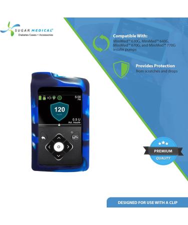 Sugar Medical Soft Silicone Cover for MiniMed Insulin Pumps - Blue/White | Protect Your Pump - Buy Online on GoSupps.com