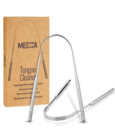 Tongue Scrapers - Pack of 2 - Stainless Steel Tongue Cleaners Brush for Help Getting Rid of Bad Breath & Bacteria - Food Scraper to Keeps Mouth & Teeth Healthy and Clean - Essential Dental Hygiene Kit