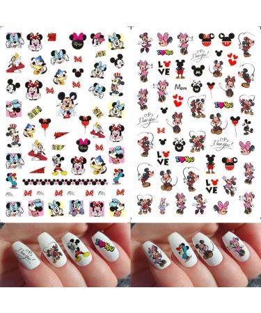 Mickey Mouse Nail Art Stickers - Adorable Cartoon Decals for Women, Girls, Kids - 6 Sheets (480+ Decals) - Self-Adhesive Design for Cute Kawaii Nails - A72 - Buy Online on GoSupps.com