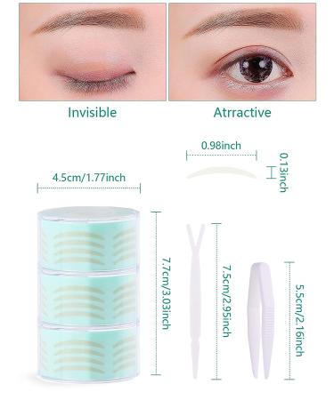 1800 PCS Lorvain Breathable Eyelid Tape: 3 Rolls Single-sided Eye Stickers - Sticky, Natural, Invisible Double Eyelid Sticker with Y Ford and Tweezers (Slim) - Buy Online on GoSupps.com