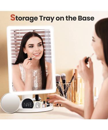 Portable SOKEA Lighted Makeup Mirror - 88 LED, 10X Magnification, 3 Lighting Modes, Perfect Women Gift - White - Buy Online on GoSupps.com