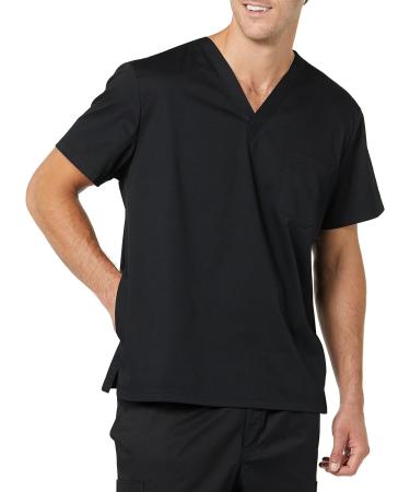 Amazon Essentials Men's V-Neck Scrub Top - Medium Black | Pockets Included - Buy Online on GoSupps.com