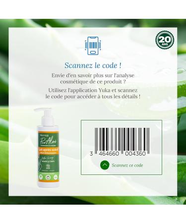 Ciel d'Azur Labs - Pur'Aloe After Sun Milk - 50% Aloe Arborescens Native - Body - Intense Hydration - Certified Organic Cosmos Organic - 98% Natural Origin - Bottle 200 ml - Buy Online on GoSupps.com
