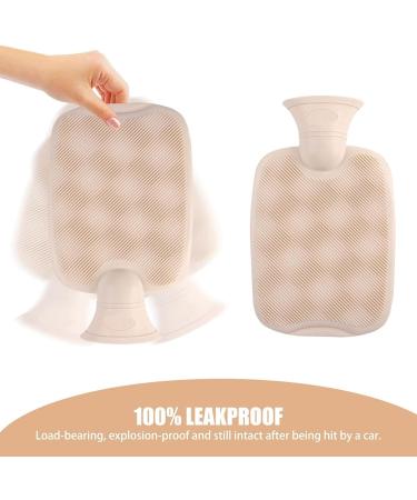 2PC Fluffy Hot Water Bottles - 1L Cozy Bed Bottle for Neck Shoulder Back & Stomach - Gray | Perfect for Adults & Kids | International Shipping Available - Buy Online on GoSupps.com