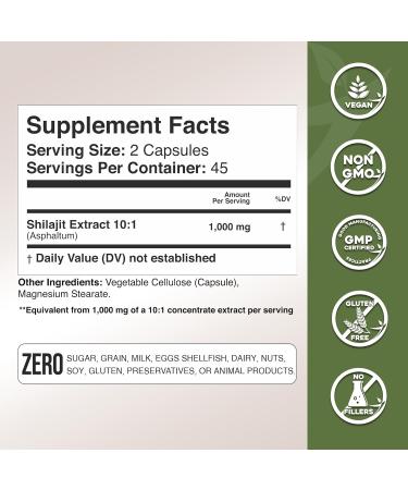 Gade Nutrition Pure Shilajit Capsules | Himalayan Shilajit with Fulvic Acid and Essential Minerals to Combat Fatigue | Veggie Capsules | Made in USA - Buy Online on GoSupps.com