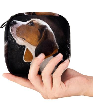 Silence Dog Look Art Sanitary Napkin Bag | Portable Menstrual Cup Pocket with Zipper for Teen Girls & Women - Eco-Friendly & Stylish - Buy Online on GoSupps.com