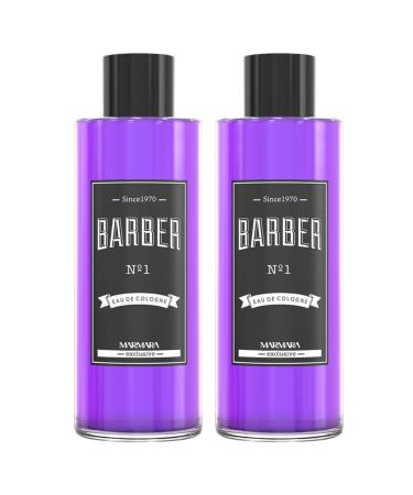 Marmara Barber Cologne - Best Choice of Modern Barbers and Traditional Shaving Fans (No 1 Purple 500ml x 2 Bottles)