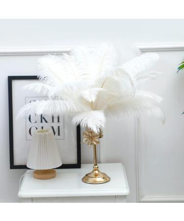 White Ostrich Feathers Craft Pack - 10pcs, 16-18 inch for Wedding, Party, DIY Decor - Buy Online on GoSupps.com
