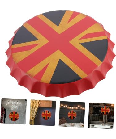 KICHOUSE Beer Cap Pendant USA Flags Vintage Metal Signs Cafe Beer Bar Sign Wall Decoration Household Beer Can 36X36X4CM British Flag Pattern - Buy Online on GoSupps.com