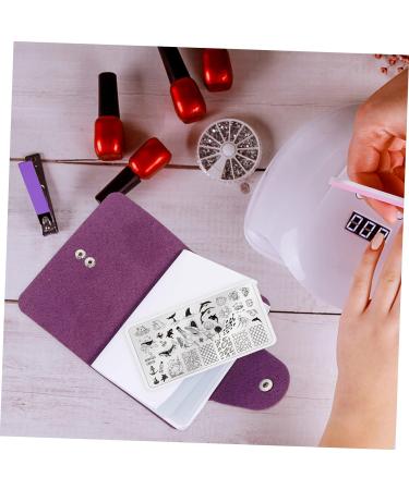 Mikinona 2pcs Nail Art Card Holder Stamping Nail Forms Sticker Organizer Rectangular Nail Art Plate Nail Stencil Bag Nail Art Stand Nail Steel Plate Package Nail Decals Purple Christmas Purple 14.5X9.5X1.8CM - Buy Online on GoSupps.com